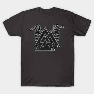 Valknut, Huginn and Muninn T-Shirt